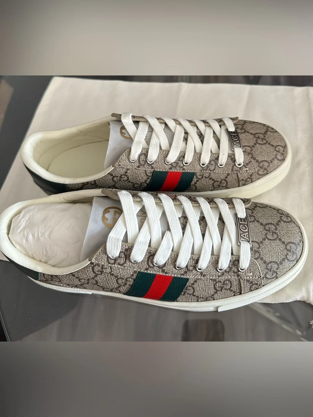 Women's Gucci Ace sneaker with Web Size 9